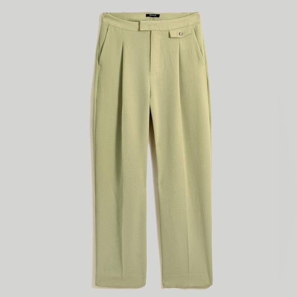 New Madewell Green Bleached Olive The Rosedale High-Rise Straight Pant in Crepe - Picture 4 of 6